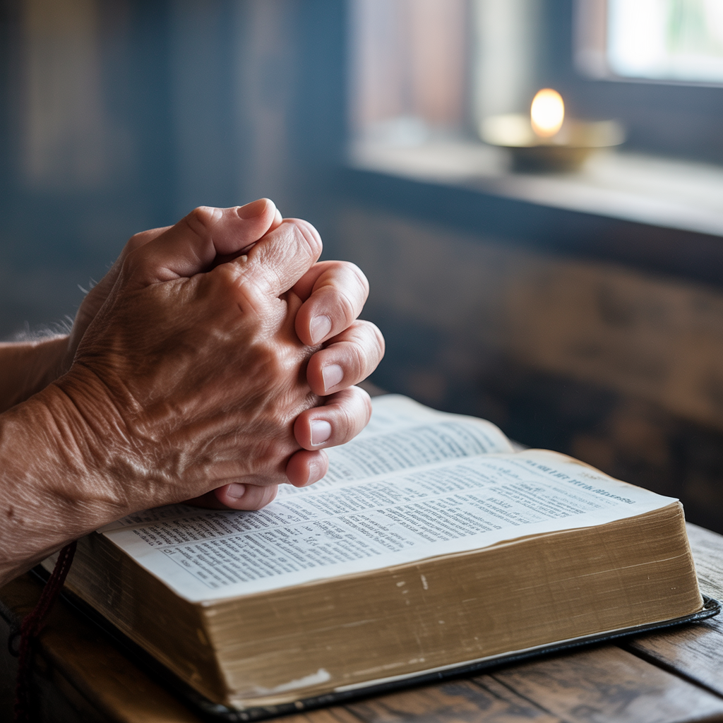 Person praying peacefully